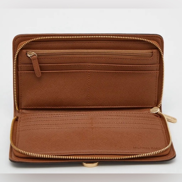 Michael Kors Dark Brown Wallet with Gold Lock - Picture 2 of 3